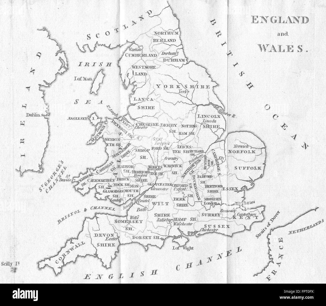 ENGLAND WALES: AIKIN: (5th Edition), 1803 antique map Stock Photo