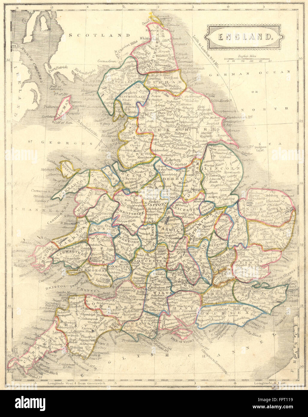 ENGLAND: BLAIR, 1860 antique map Stock Photo