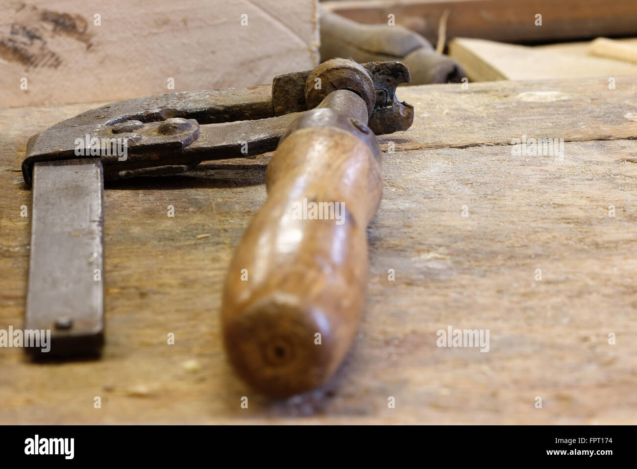 Clamping tools - carpentry tools - chucking tool Stock Photo