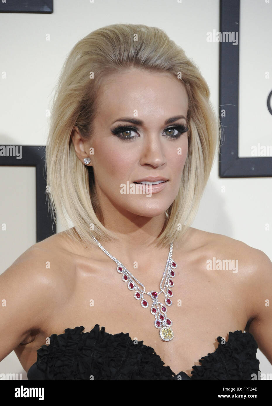 The 58th Annual GRAMMY Awards - Arrivals Featuring: Carrie Underwood