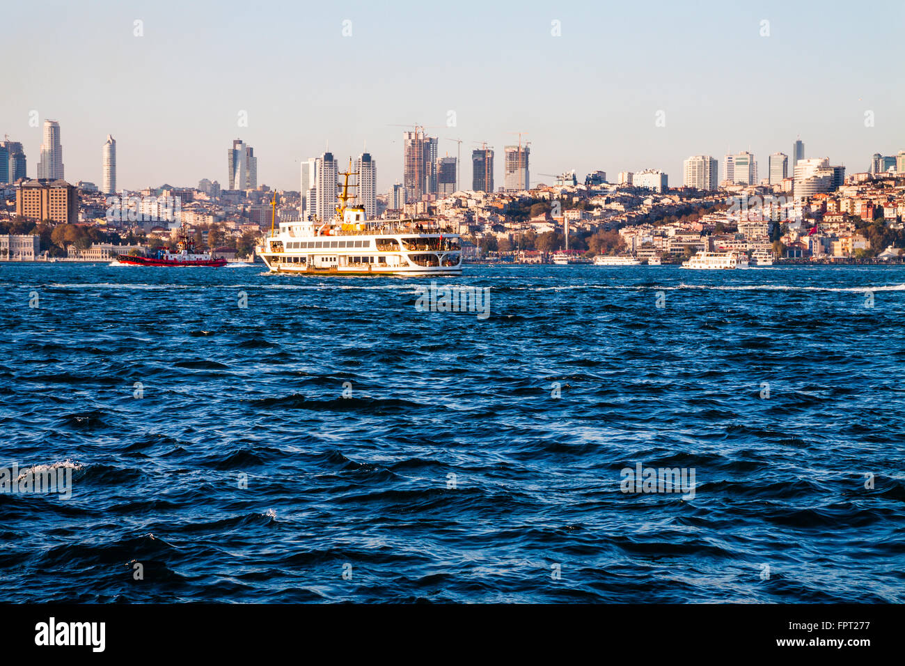 Istanbul, view from the sea to  city Stock Photo