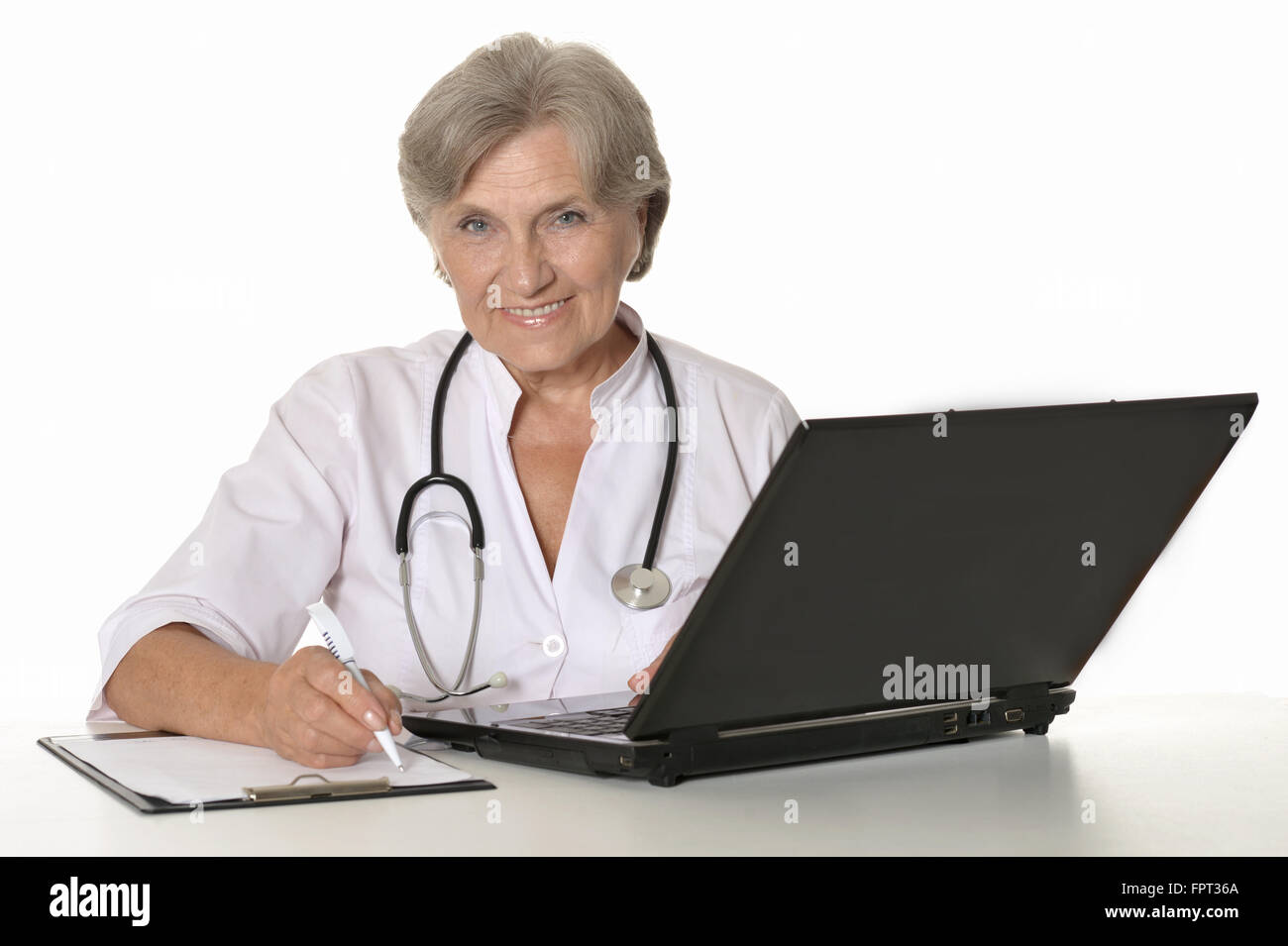 Thoughtful senior doctor Stock Photo - Alamy