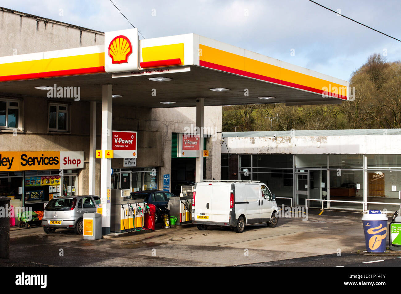 Valley Services has been an important business in Llandysul West Wales. One of the last petrol stations in our rural community Stock Photo