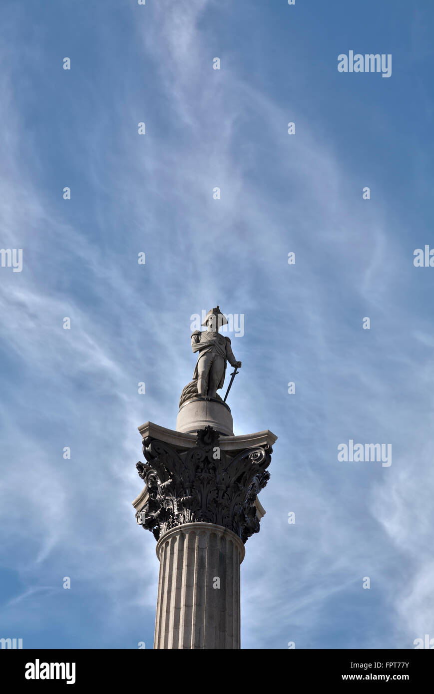Nelson's Column at Trafalgar Square Stock Photo