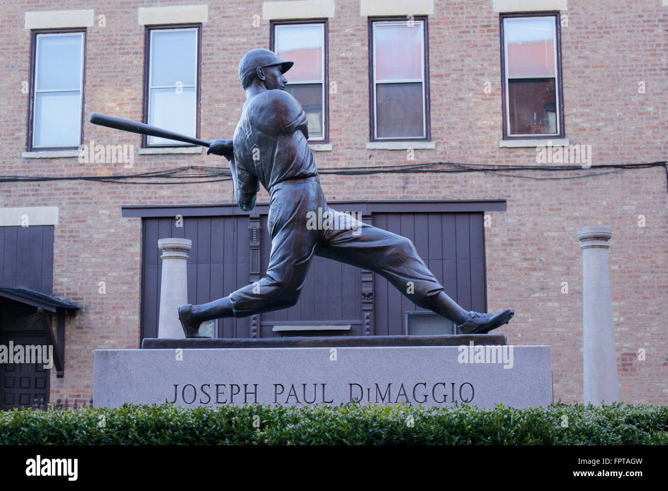 Joe DiMaggio statue. Chicago, Illinois. Stock Photo
