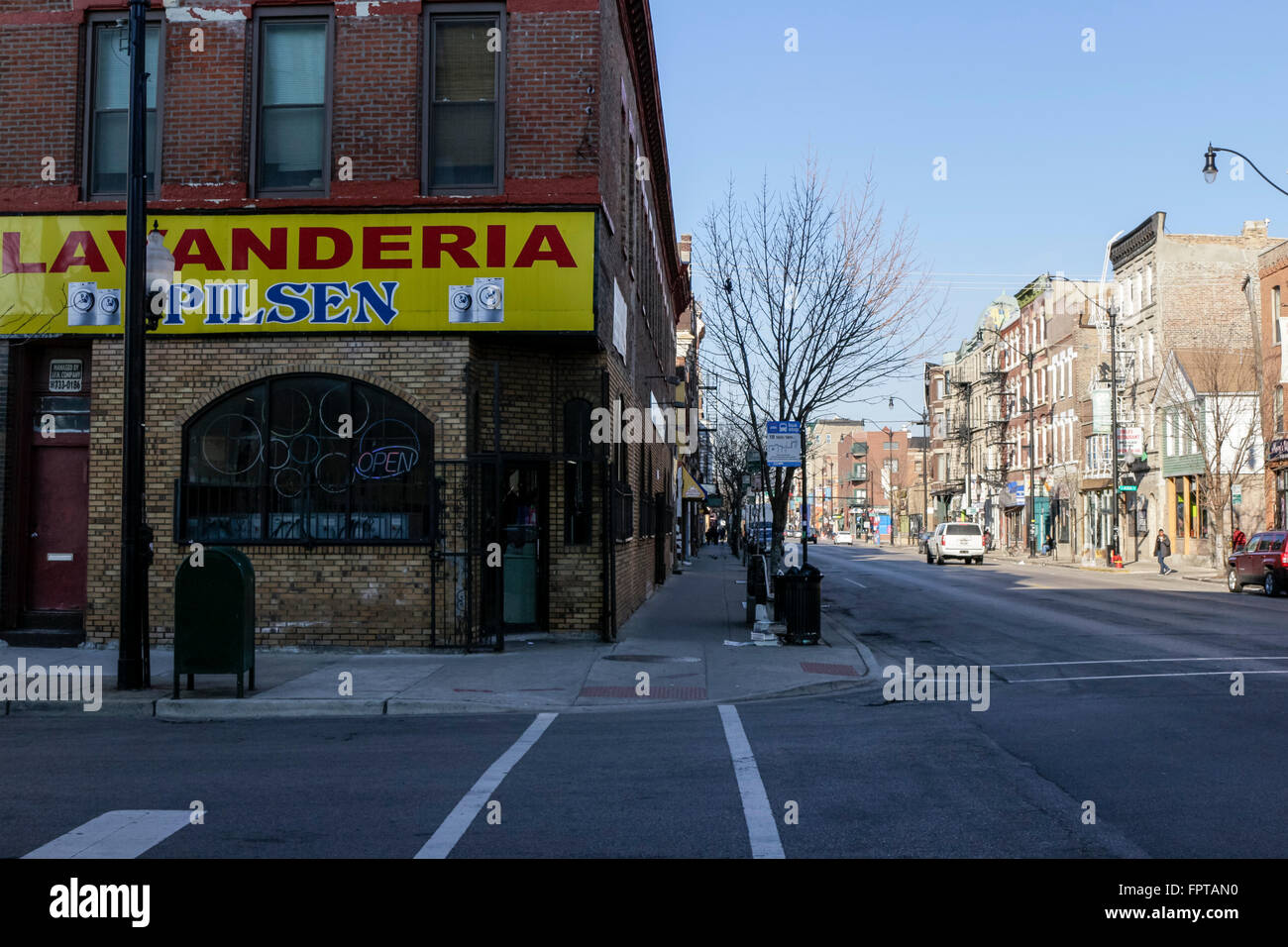 Laundromat, Pilsen neighborhood. Chicago, Illinois Stock Photo Alamy