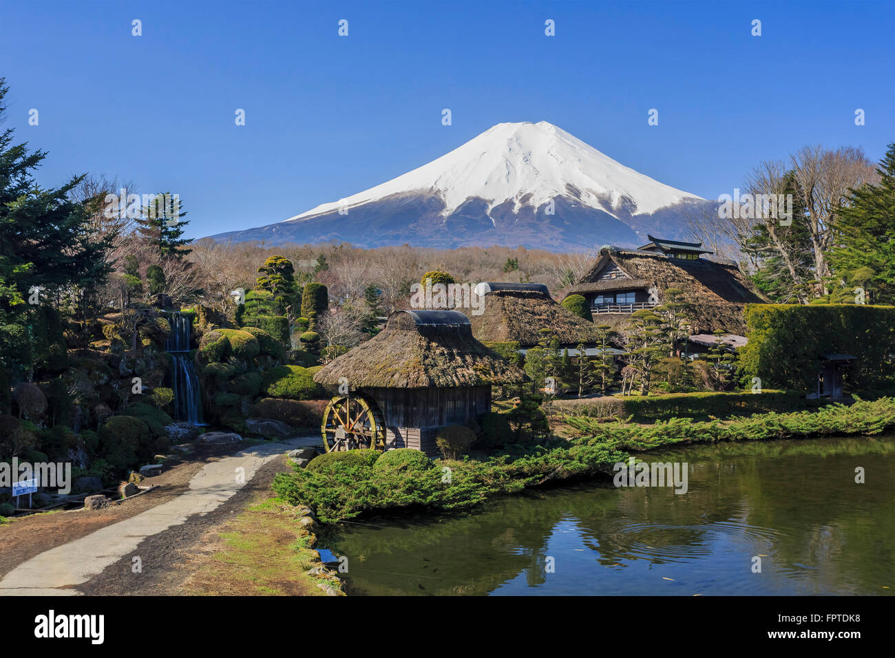 The sacred mountain - Mt. Fuji at Japan, spring Stock Photo