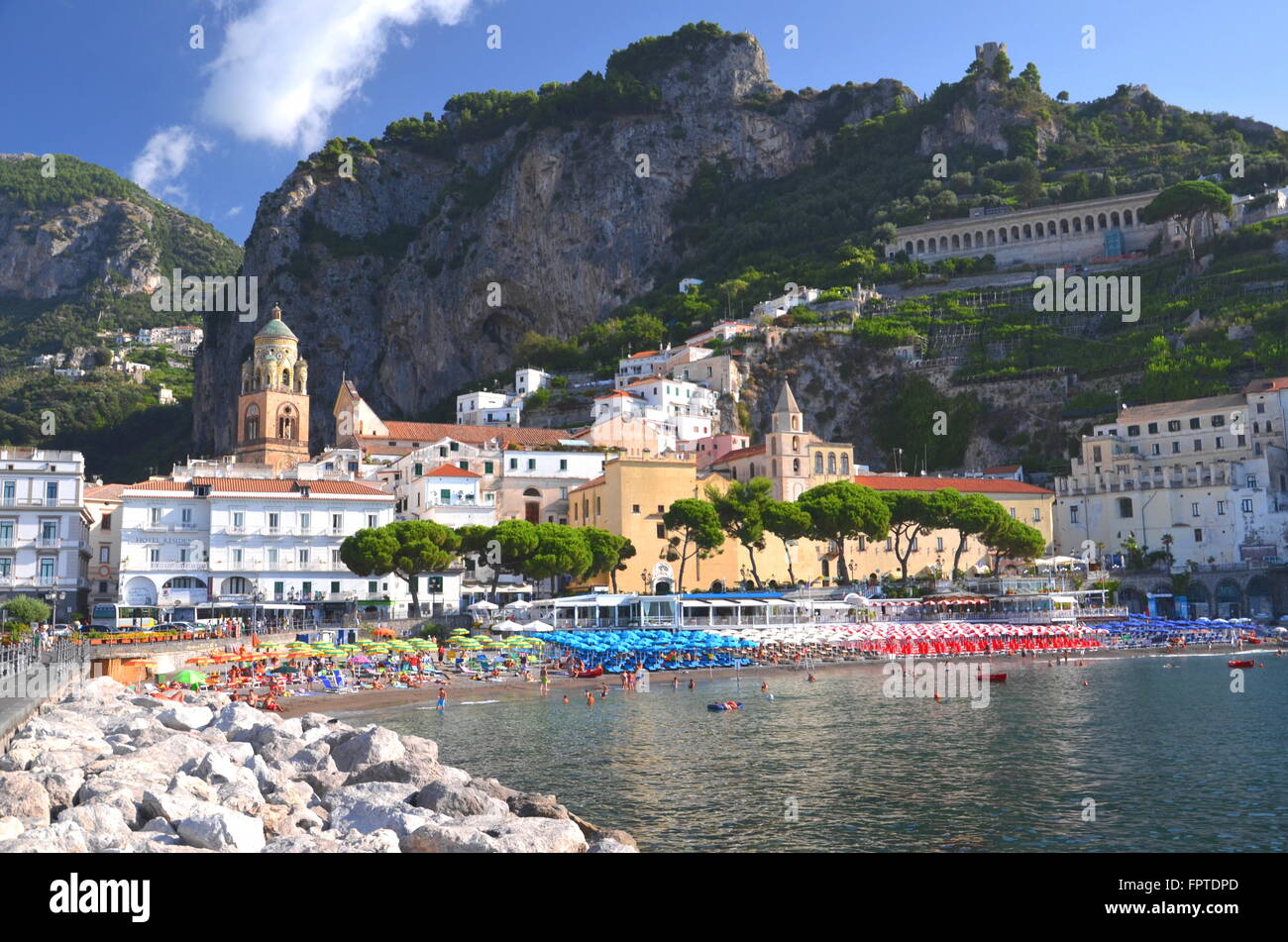 Picturesque summer landscape of town Amalfi, Italy Stock Photo - Alamy