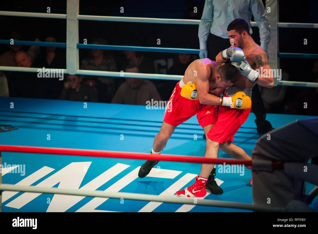 Moscow Boxing MOSCOW - 18 MARCH, 2016 : Professional boxing show Fight For The Future ...