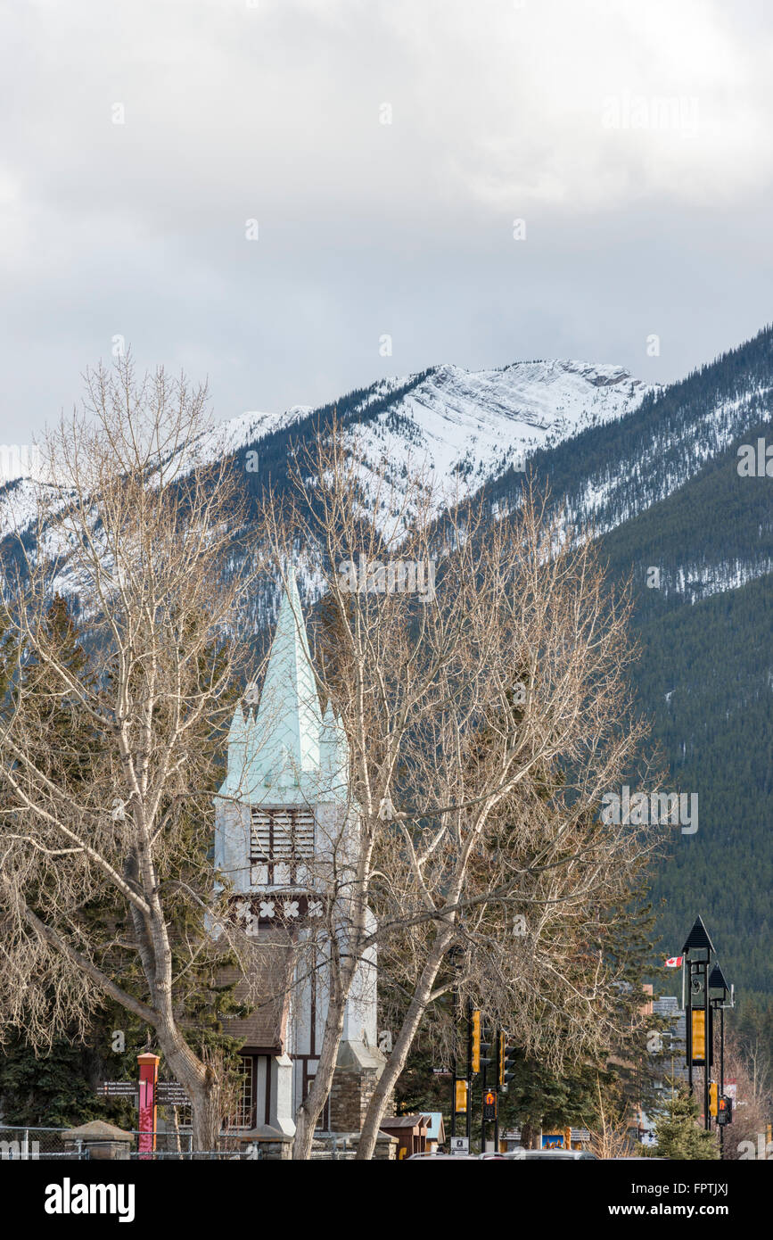 St Pauls Presbyterian Church Banff Avenue Banff Canada Stock Photo