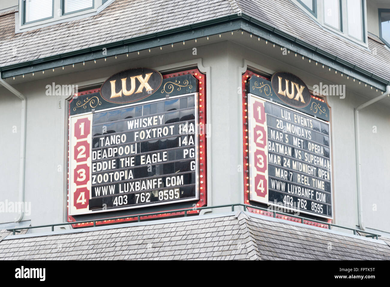 The Lux Cinema Banff Canada Stock Photo