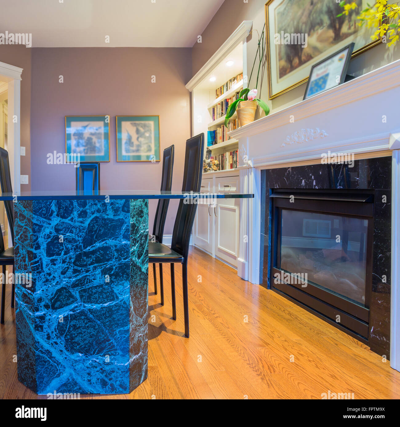 Interior design of dining room in a new house Stock Photo - Alamy