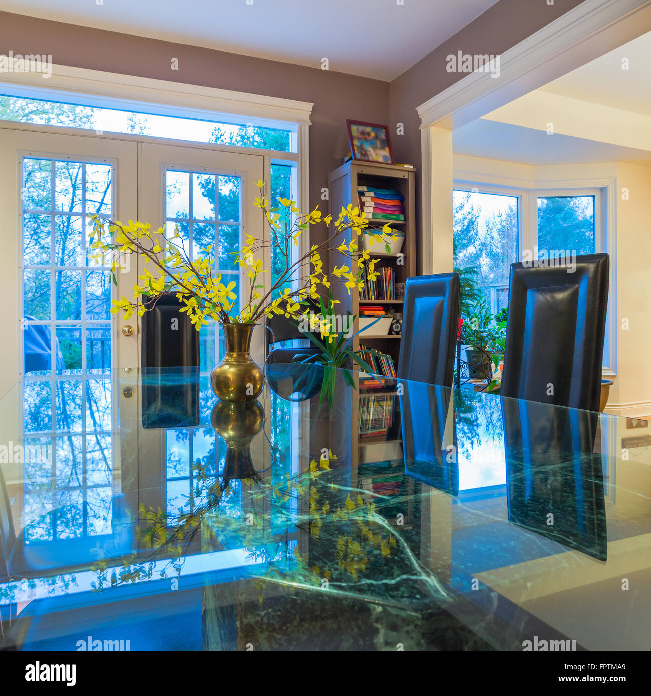 Interior design of dining room in a new house Stock Photo - Alamy