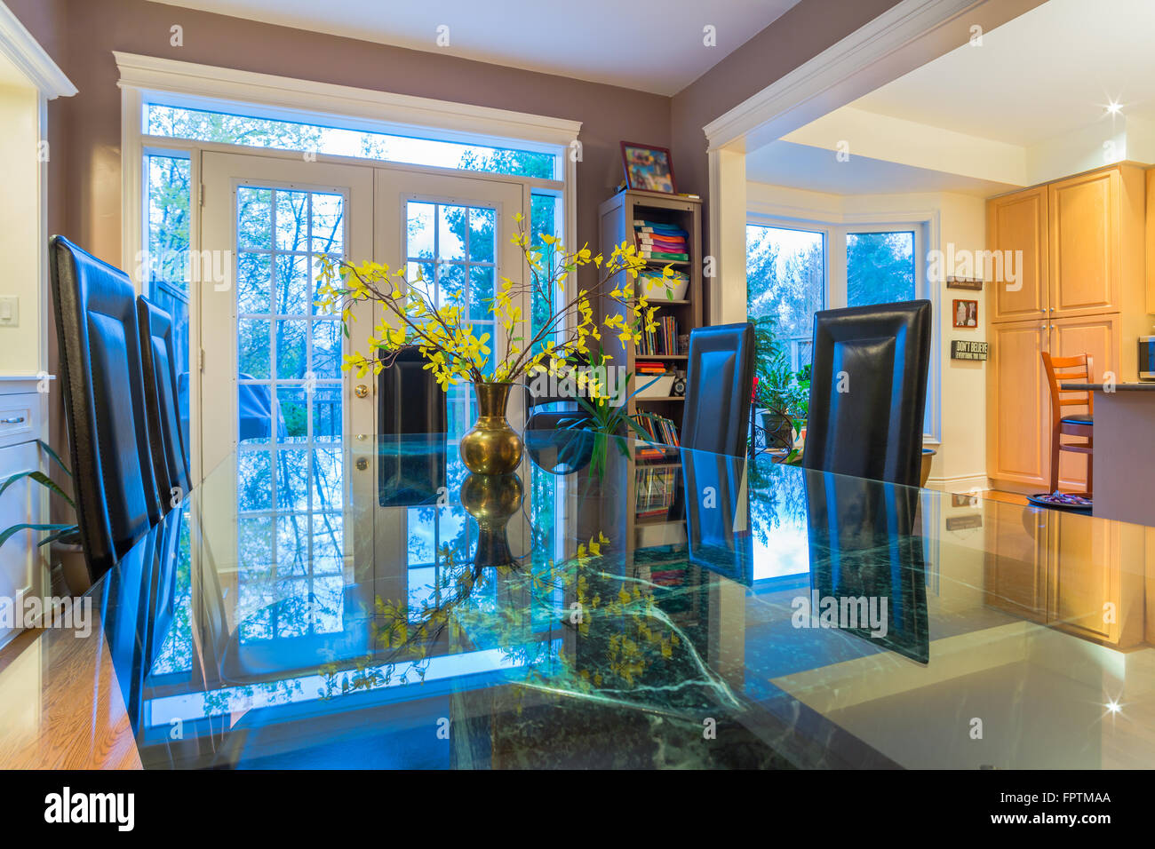 Interior design of dining room in a new house Stock Photo - Alamy