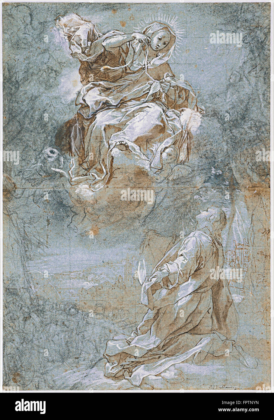 Federico Barocci - The Miracle of the Sacred Belt (recto)  1600 1610 Stock Photo