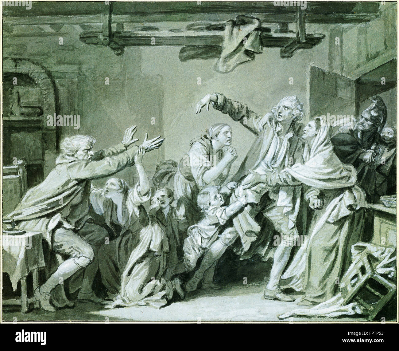 Jean Baptiste Greuze - A Father Curses hos Ungrateful Son -  1777 Stock Photo