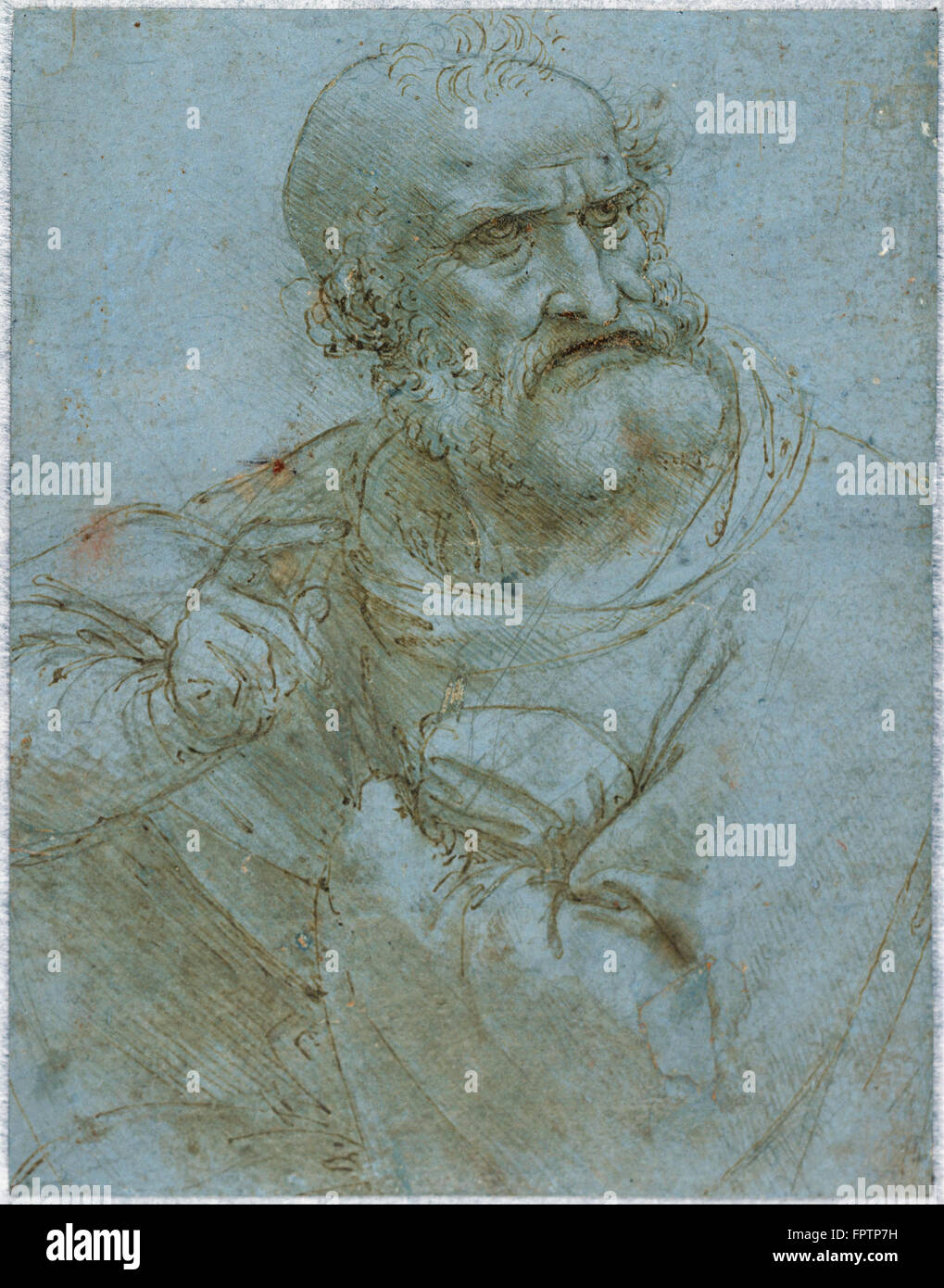 Leonardo da Vinci - Half Length Figure of an Apostle -  1493 1495 Stock Photo