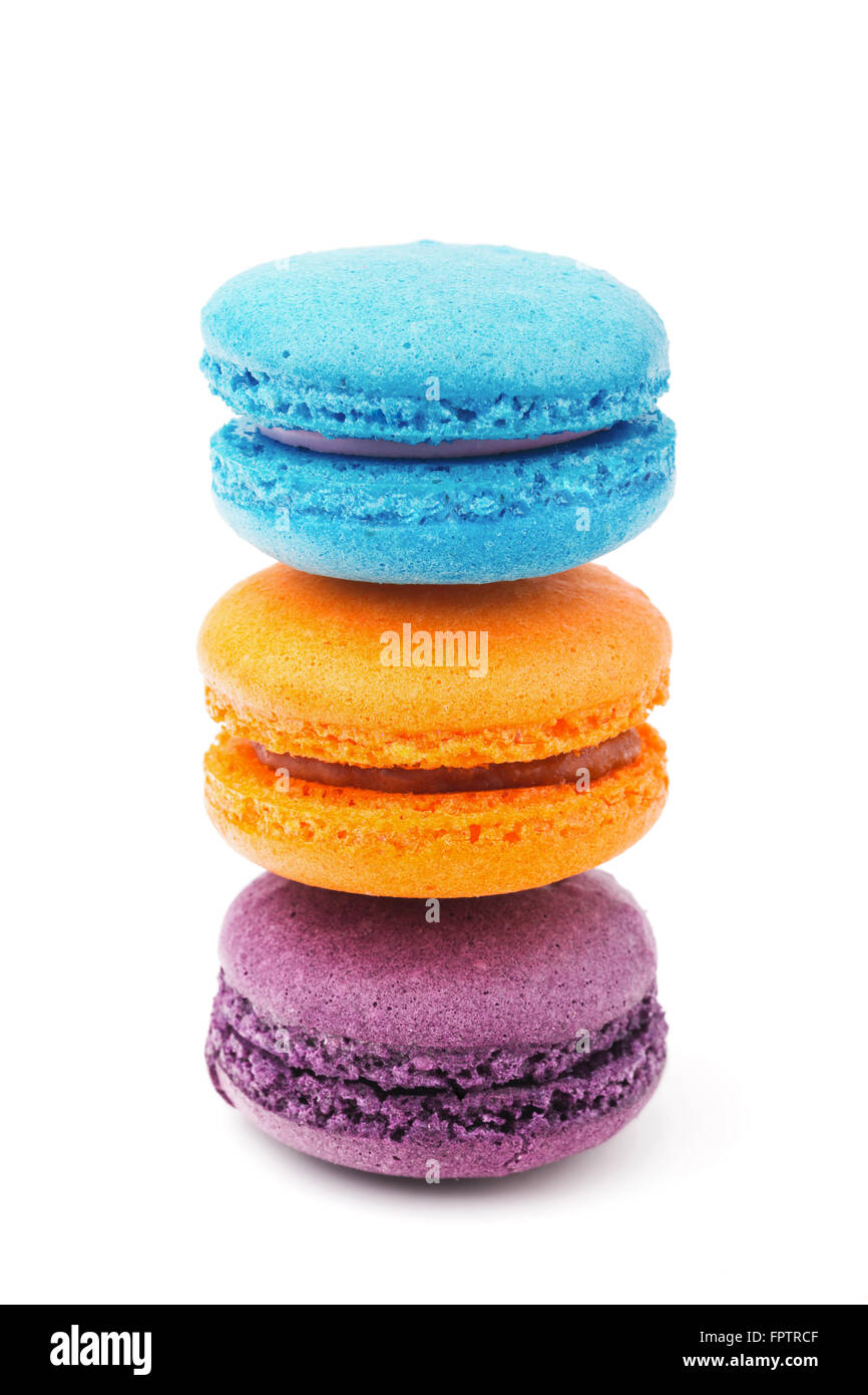 Tasty colorful macaroon - french sweet delicacy Stock Photo