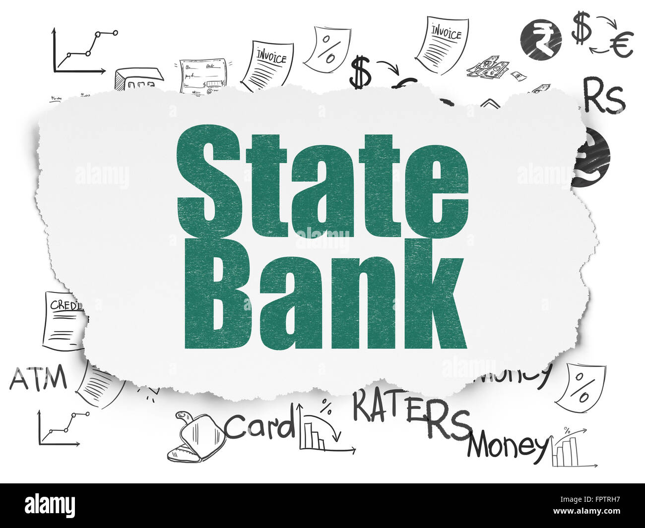 Banking concept: State Bank on Torn Paper background Stock Photo - Alamy