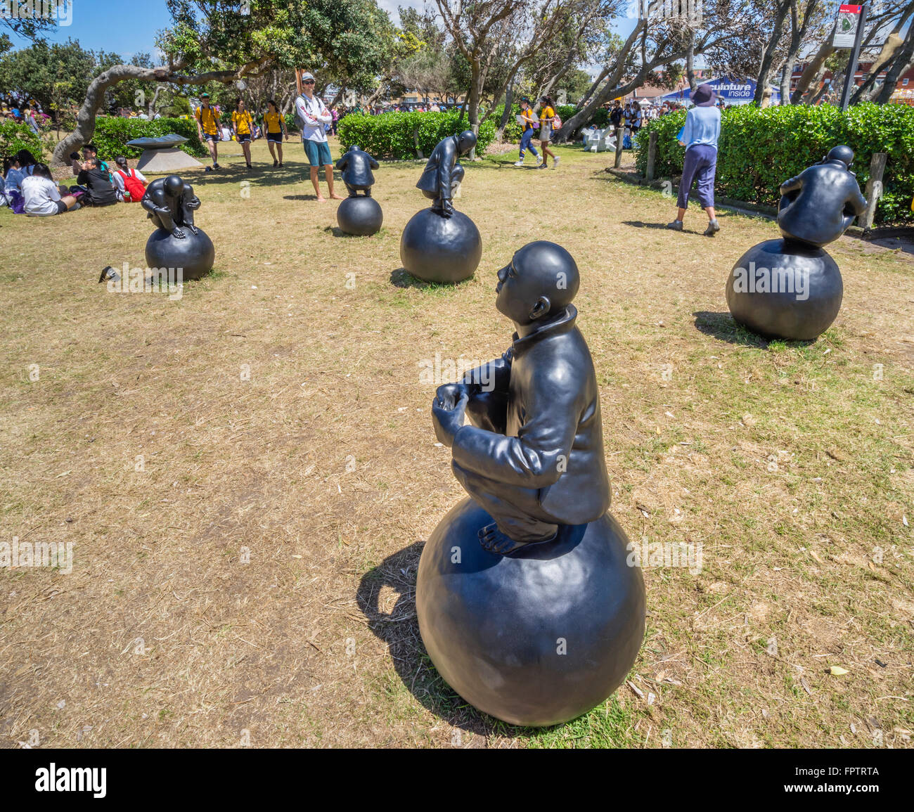 Sculpture by the Sea 2015, open air art exhibition at the coastal walk Bondi Tamarama, Sydney, New South Wales, Australia Stock Photo