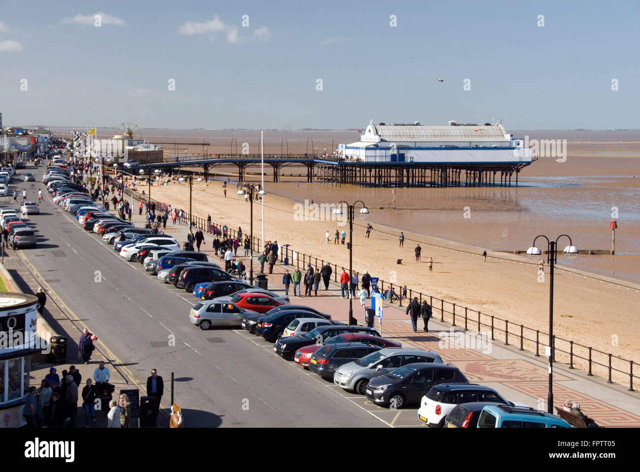 Cleethorpes, Lincolnshire, UK - 18 April 2014: overlooking the Central Promenade on 18 April at Cleethorpes Stock Photo