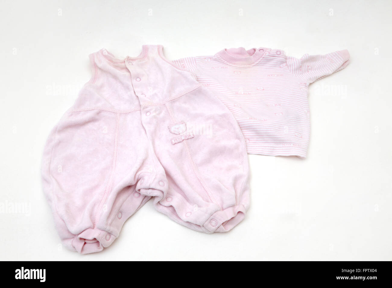 Pink Baby Grow And Top 80s Stock Photo