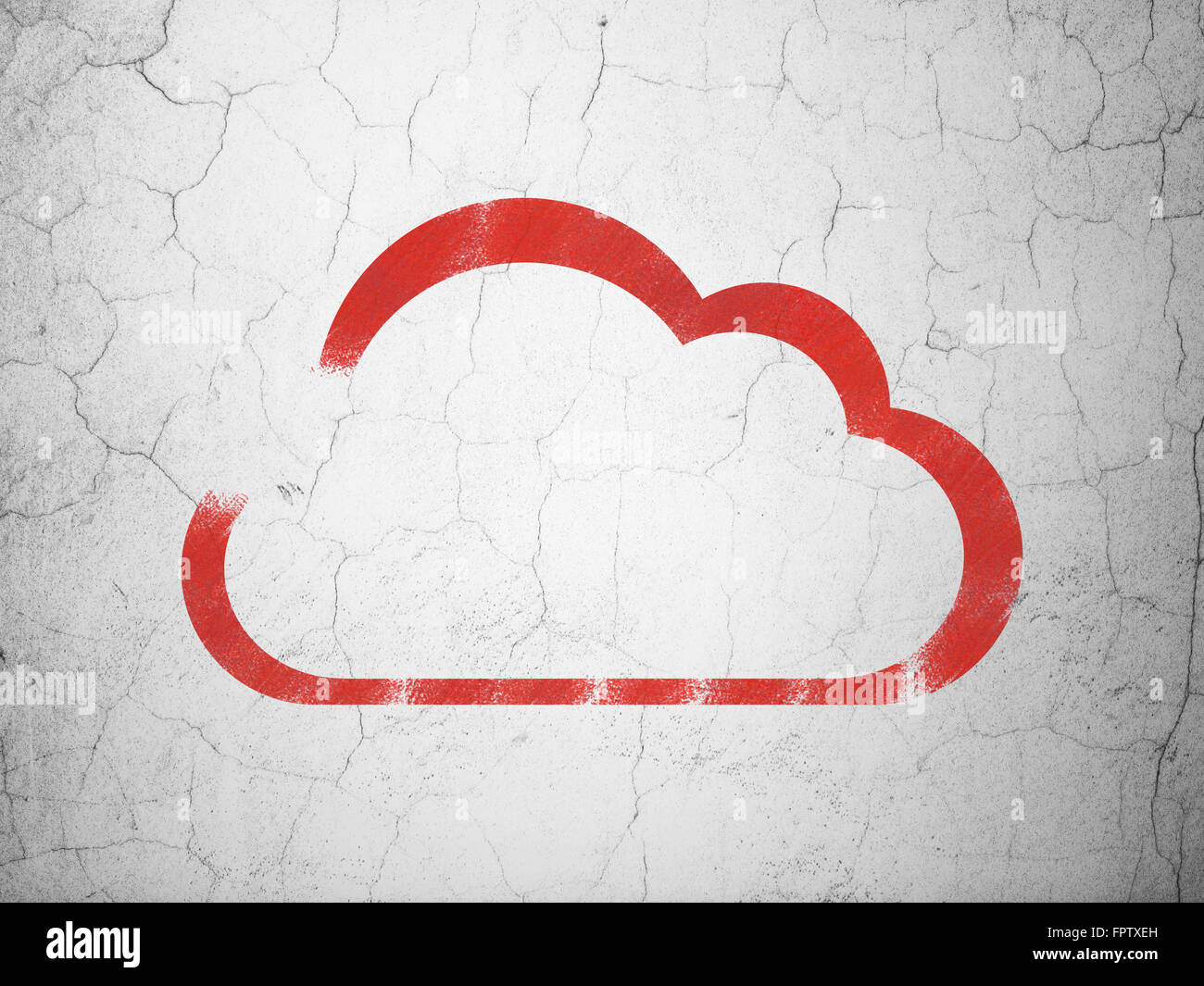 Cloud computing concept: Cloud on wall background Stock Photo - Alamy