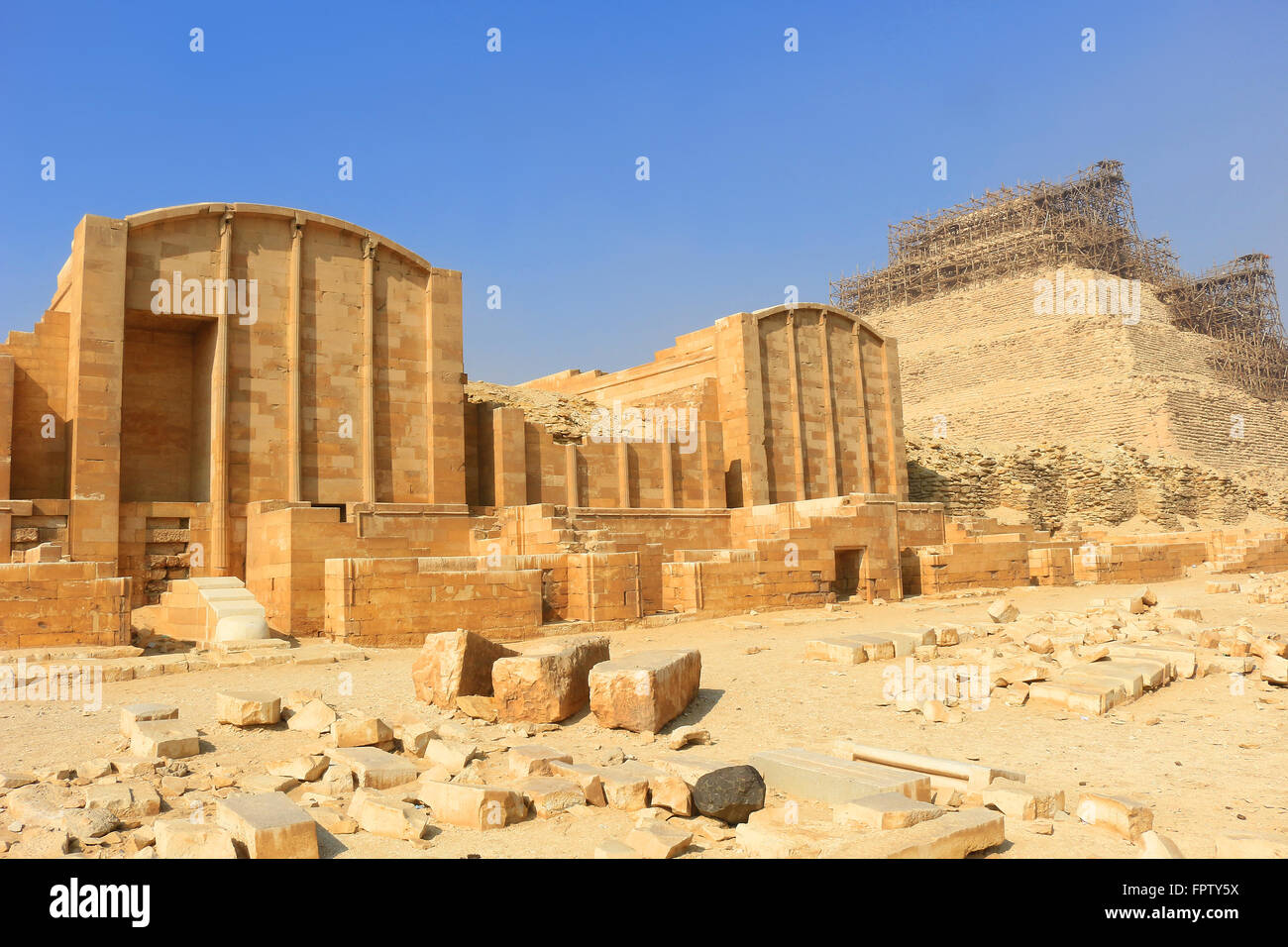 Building and Ruins in the necropolis of Saqqara, in Egypt Stock Photo