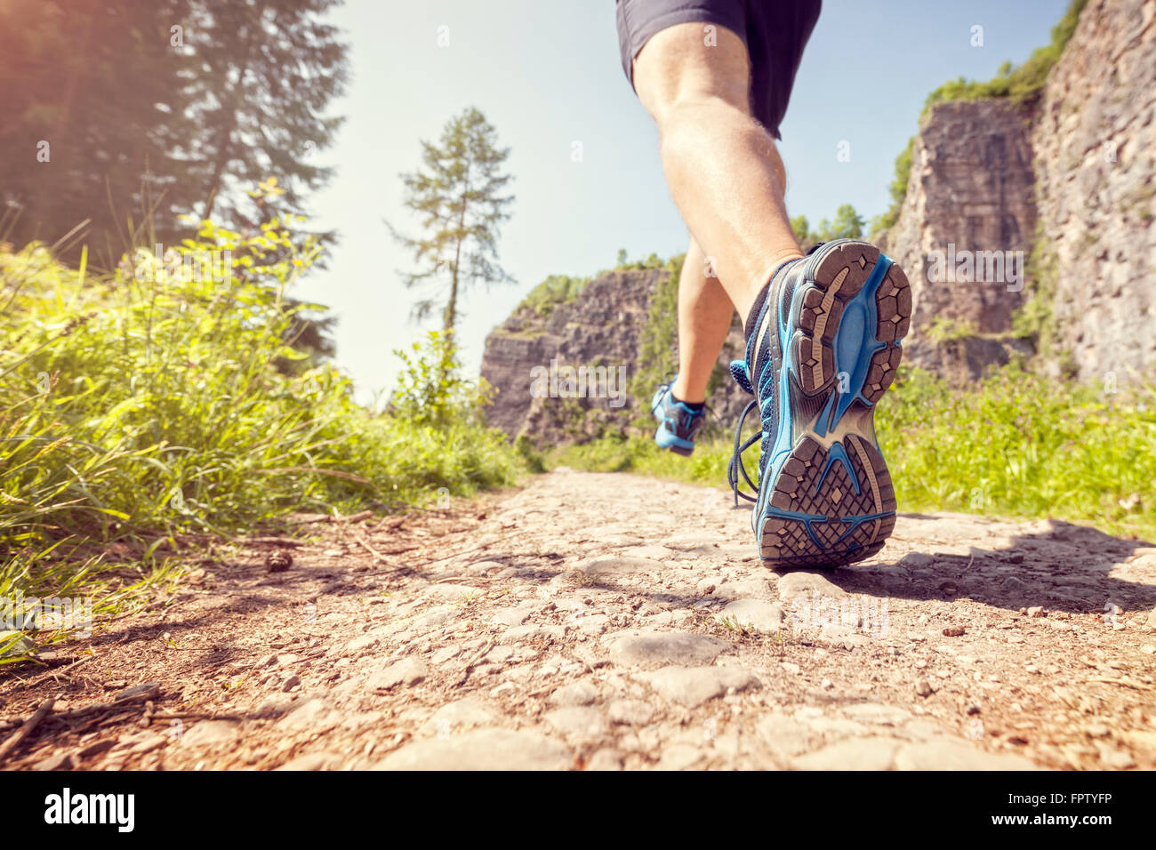 Healthy trail run Stock Photo