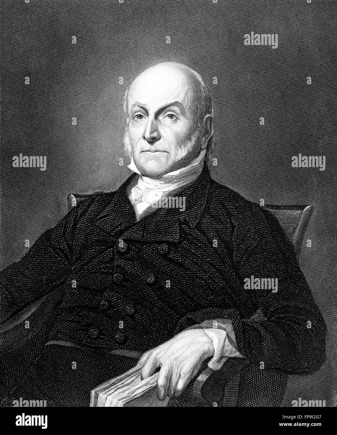 1800s JOHN QUINCY ADAMS 1767-1848 SIXTH 6th AMERICAN PRESIDENT FEDERALIST REPUBLICAN DIPLOMAT ATTORNEY FOR THE AMISTAD SLAVES Stock Photo