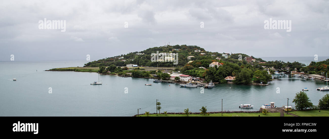 Castries City, Saint Lucia- Harbor in this little Caribbean nation. Stock Photo