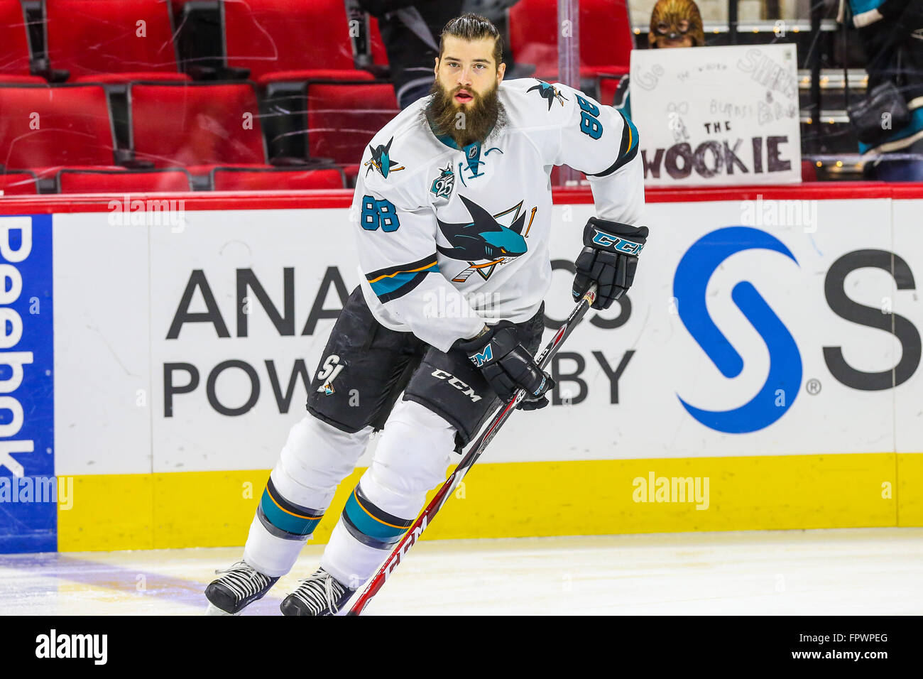 FILE - San Jose Sharks' Brent Burns plays against the Nashville Predators  in the second period of an NHL hockey game, Tuesday, April 12, 2022, in  Nashville, Tenn. Defenseman Burns has been