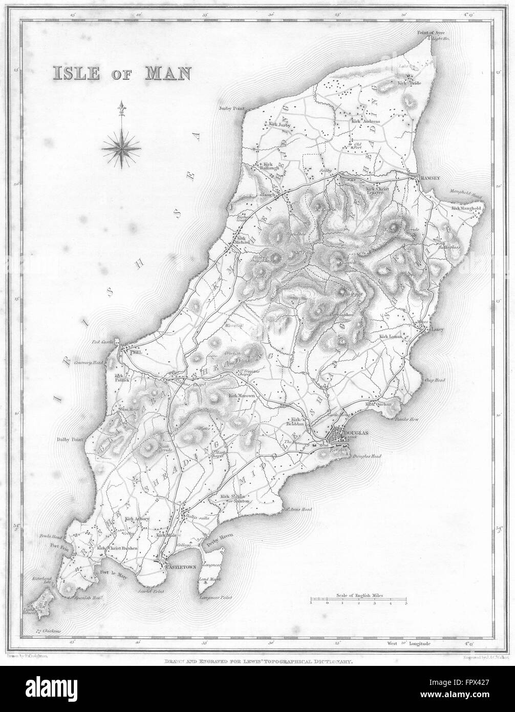 IOM Isle of Man Lewis, 1831 antique map Stock Photo Alamy