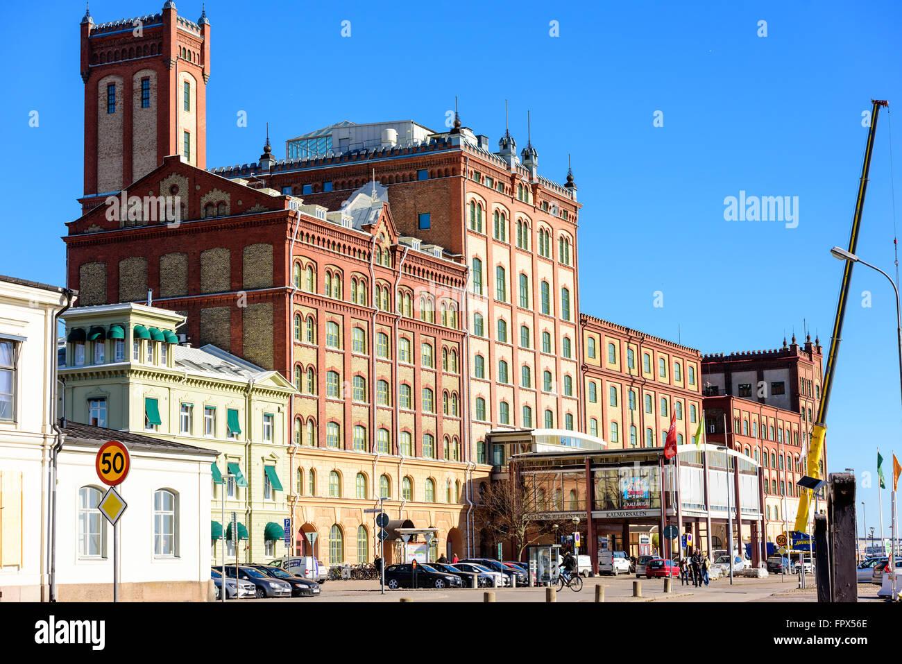 Kalmar, Sweden - March 17, 2016: The Kalmar county museum building with blue sky in the background. Built in 1932 and museum sin Stock Photo