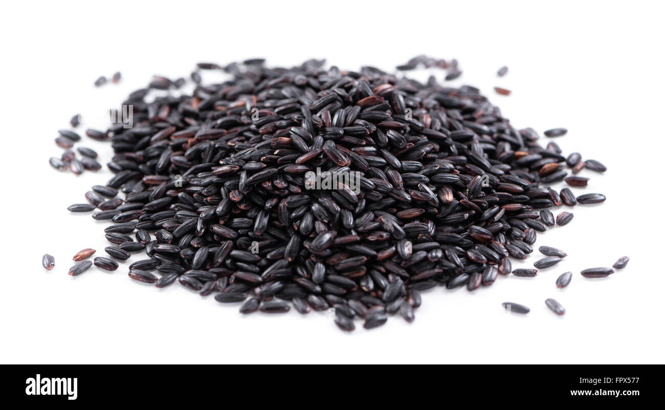 Portion of Black Rice (isolated on white background Stock Photo - Alamy