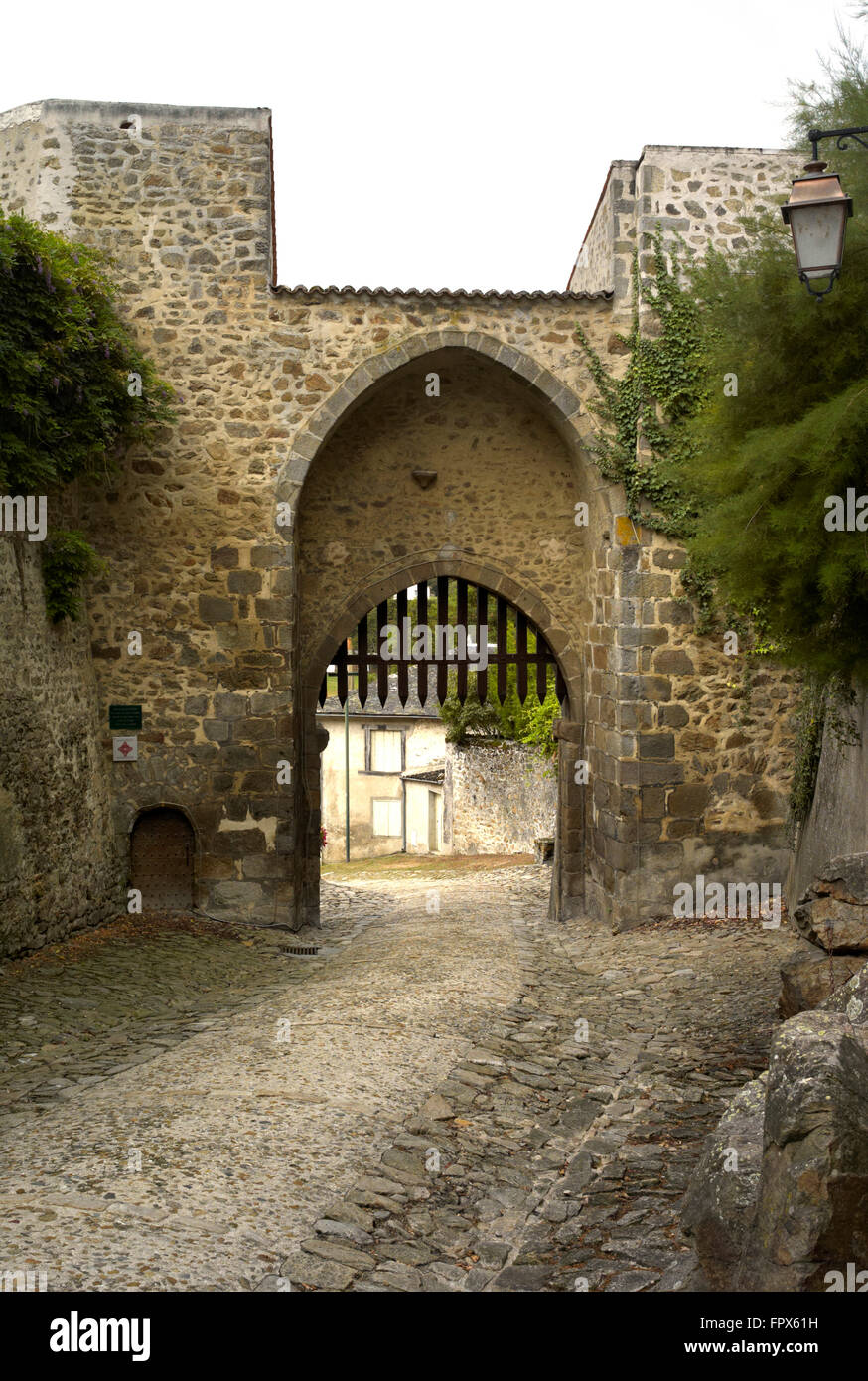 City gate, Le Dorat, France Stock Photo