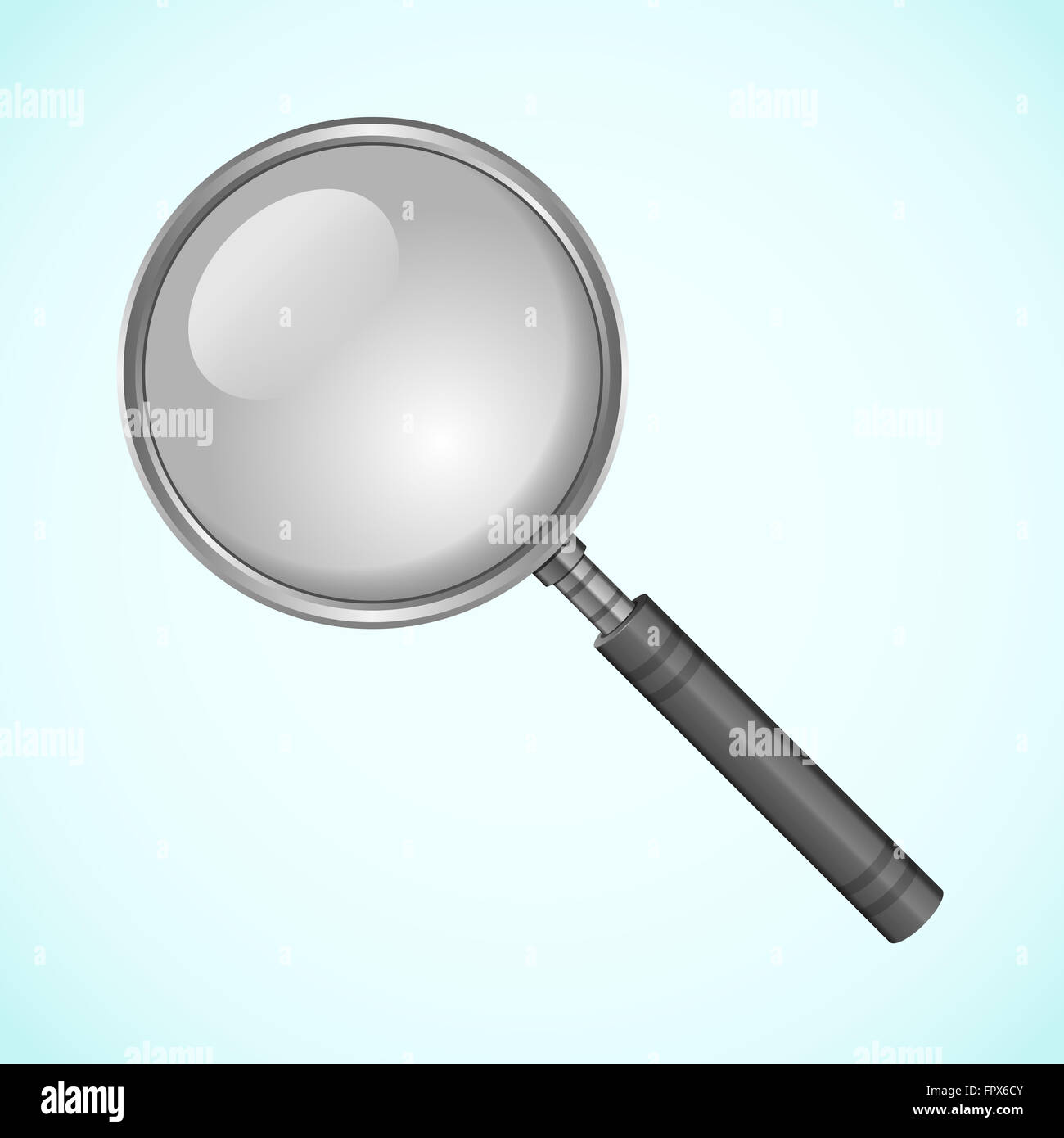 Magnifying glass. Magnifier on a bright blue background Stock Photo - Alamy