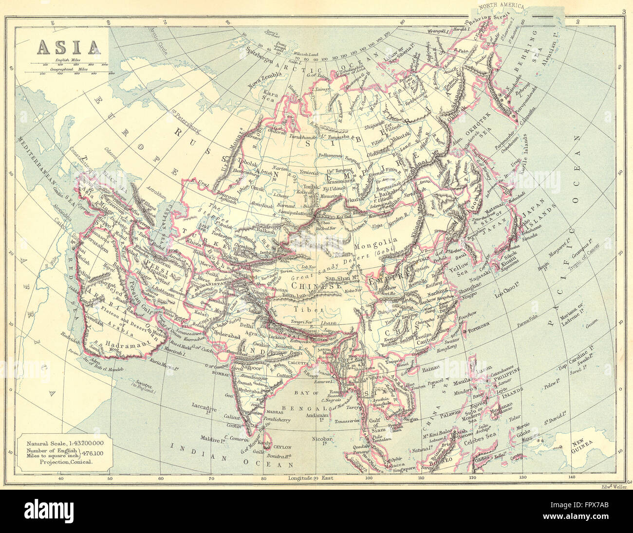 Asia continent map hi-res stock photography and images - Alamy