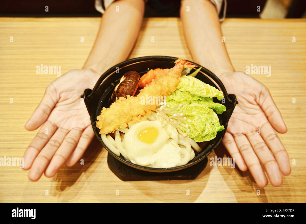 A menu set of Sukiyaki hot pot Stock Photo