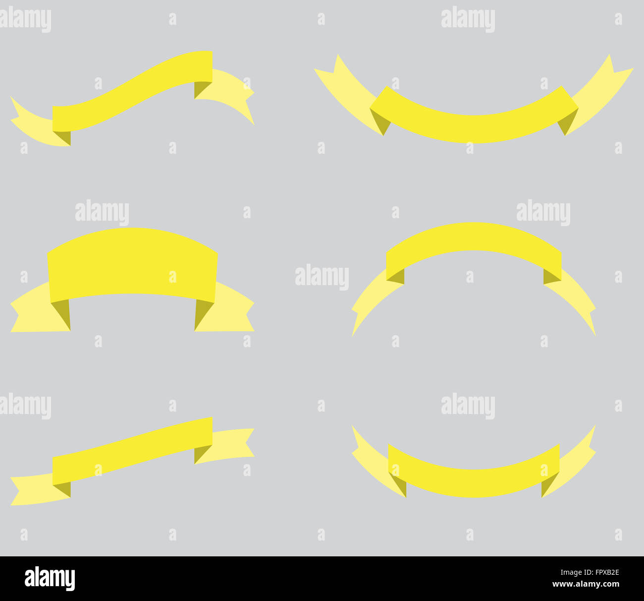 Ribbon decoration yellow color. Banner and ribbon, banner vector