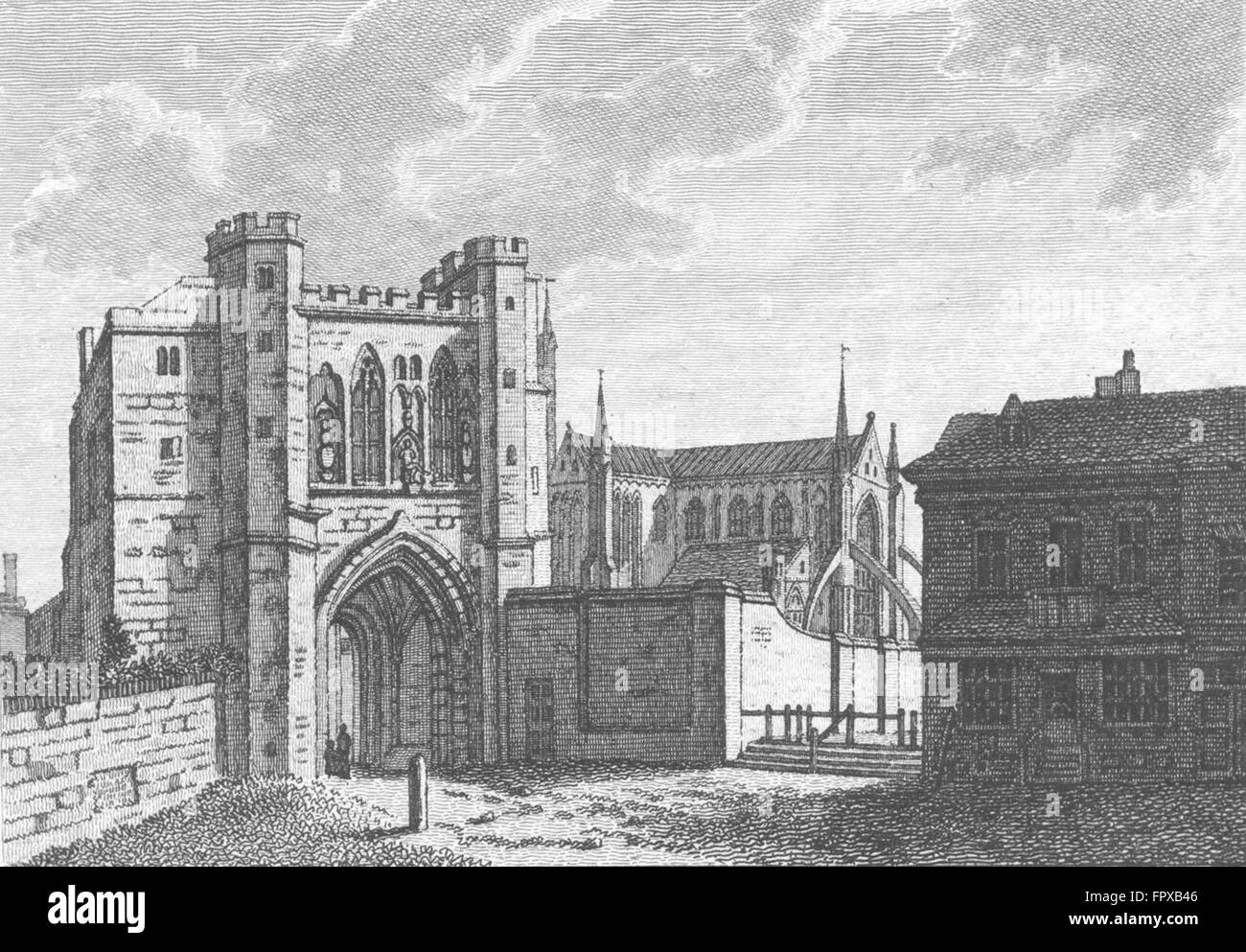 WORCS: Edgar's Tower, Worcester, antique print 1773 Stock Photo