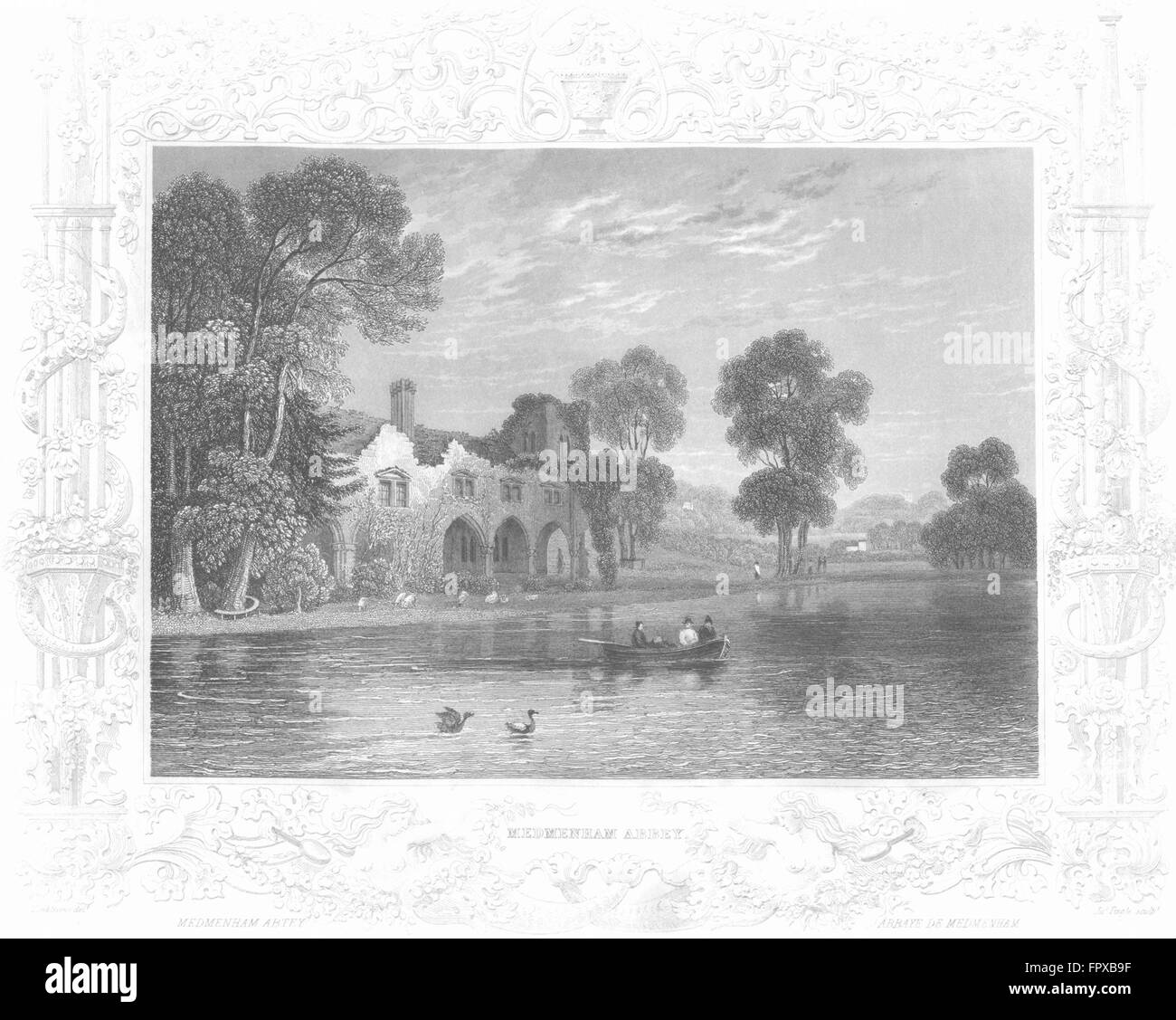 BUCKS: Medmenham Abbey: Tombleson, antique print 1830 Stock Photo
