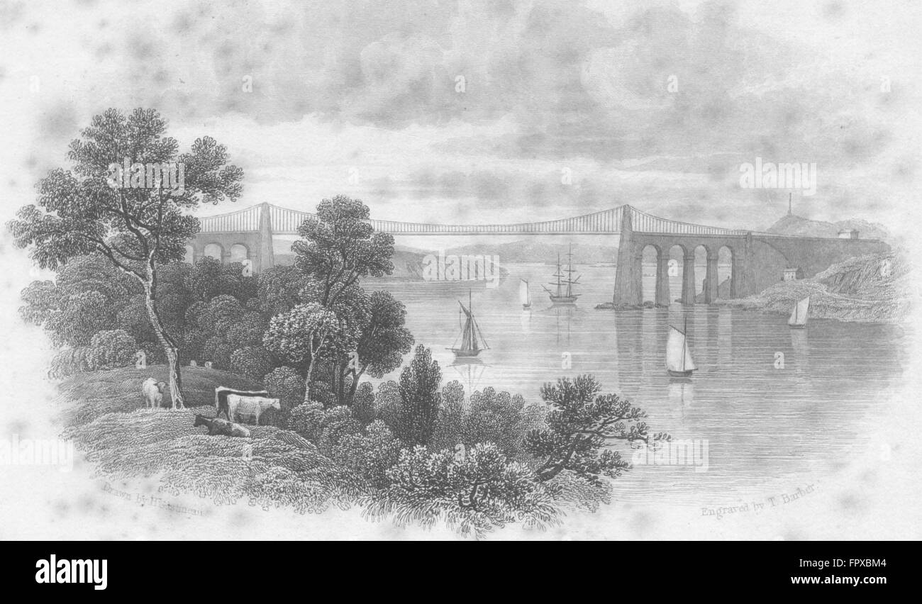 Menai bridge Black and White Stock Photos & Images Alamy