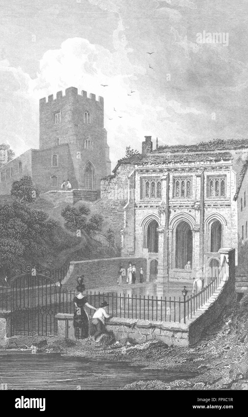 WALES: St Winefride's well, Flintshire: Gastineau, antique print 1831 Stock Photo