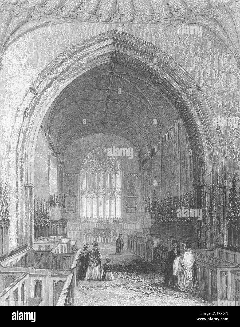 WALES: St Asaph's Cathedral choir: Asaph, antique print 1860 Stock Photo