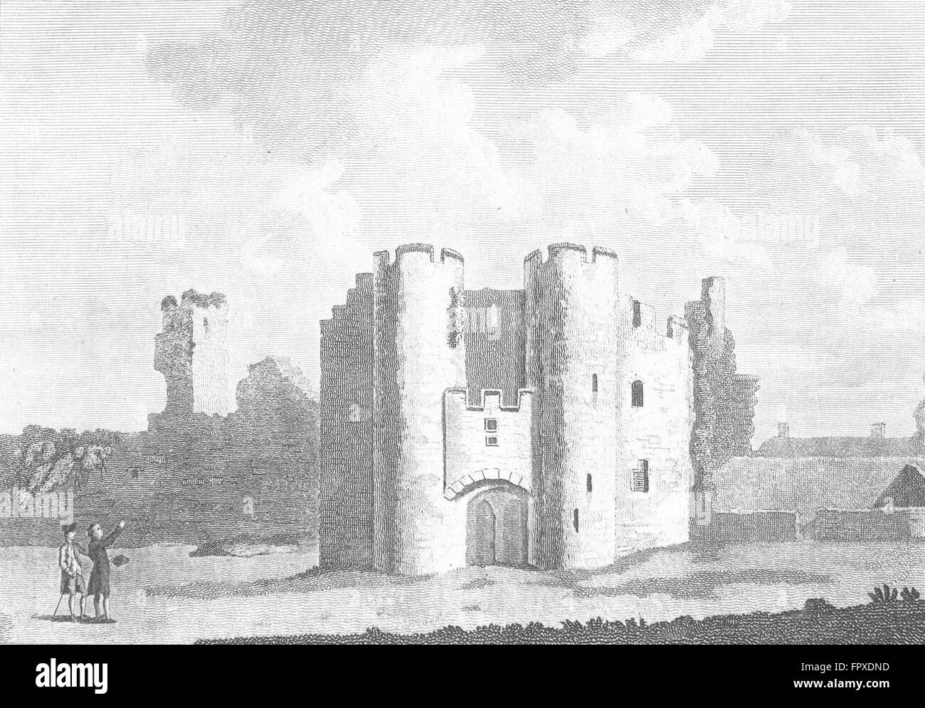 PEMBROKE: Gate of Castle, Pembrokeshire: Grose: 18C, antique print 1795 Stock Photo