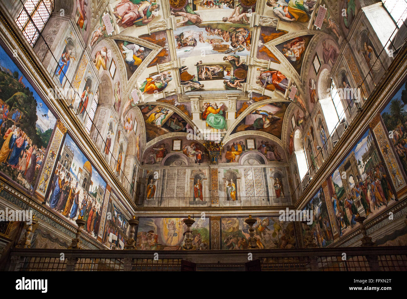 VATICAN CITY, ROME - MARCH 02, 2016: Interior and architectural details of the Sistine chapel, March 02, 2016, Vatican city, Rom Stock Photo