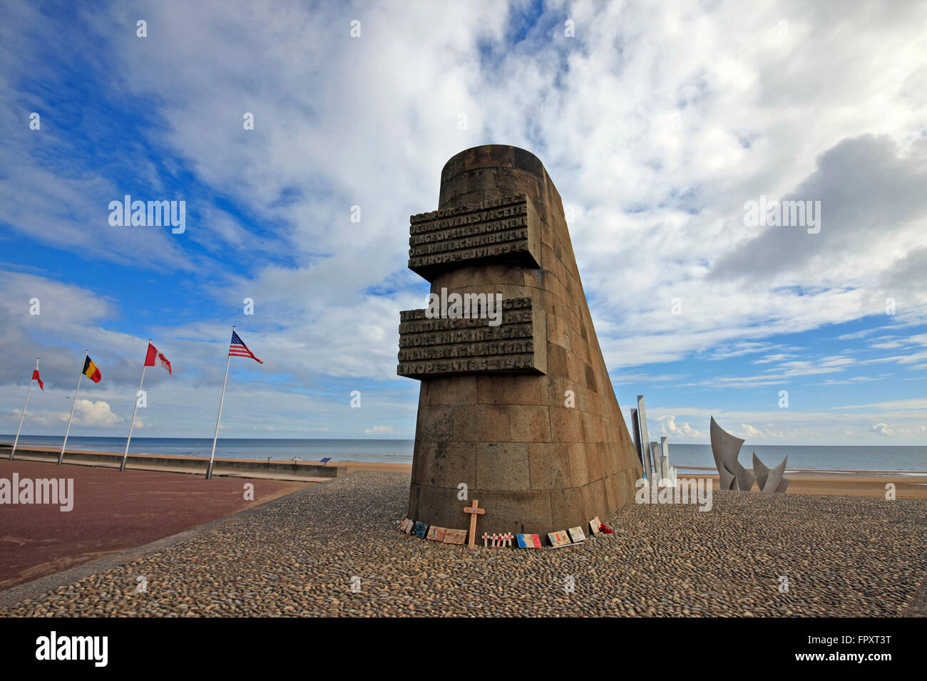 Normandy beach flags hi-res stock photography and images - Alamy