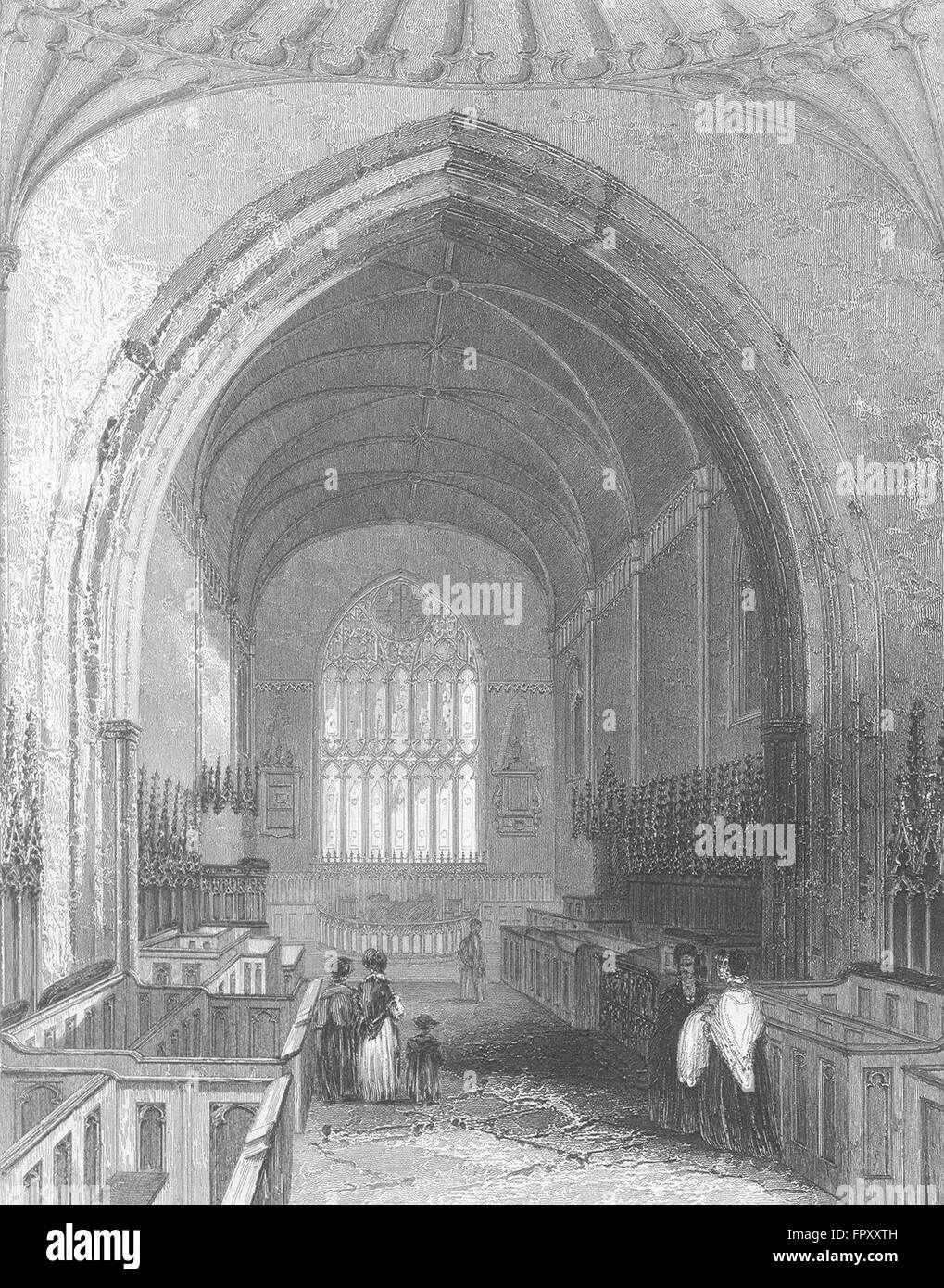 WALES: St Asaph's Cathedral choir: Asaph, antique print 1836 Stock Photo