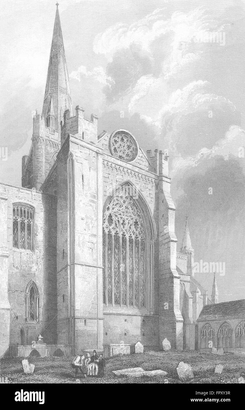 SUSSEX: Chichester Cathedral south Transept, antique print 1860 Stock Photo
